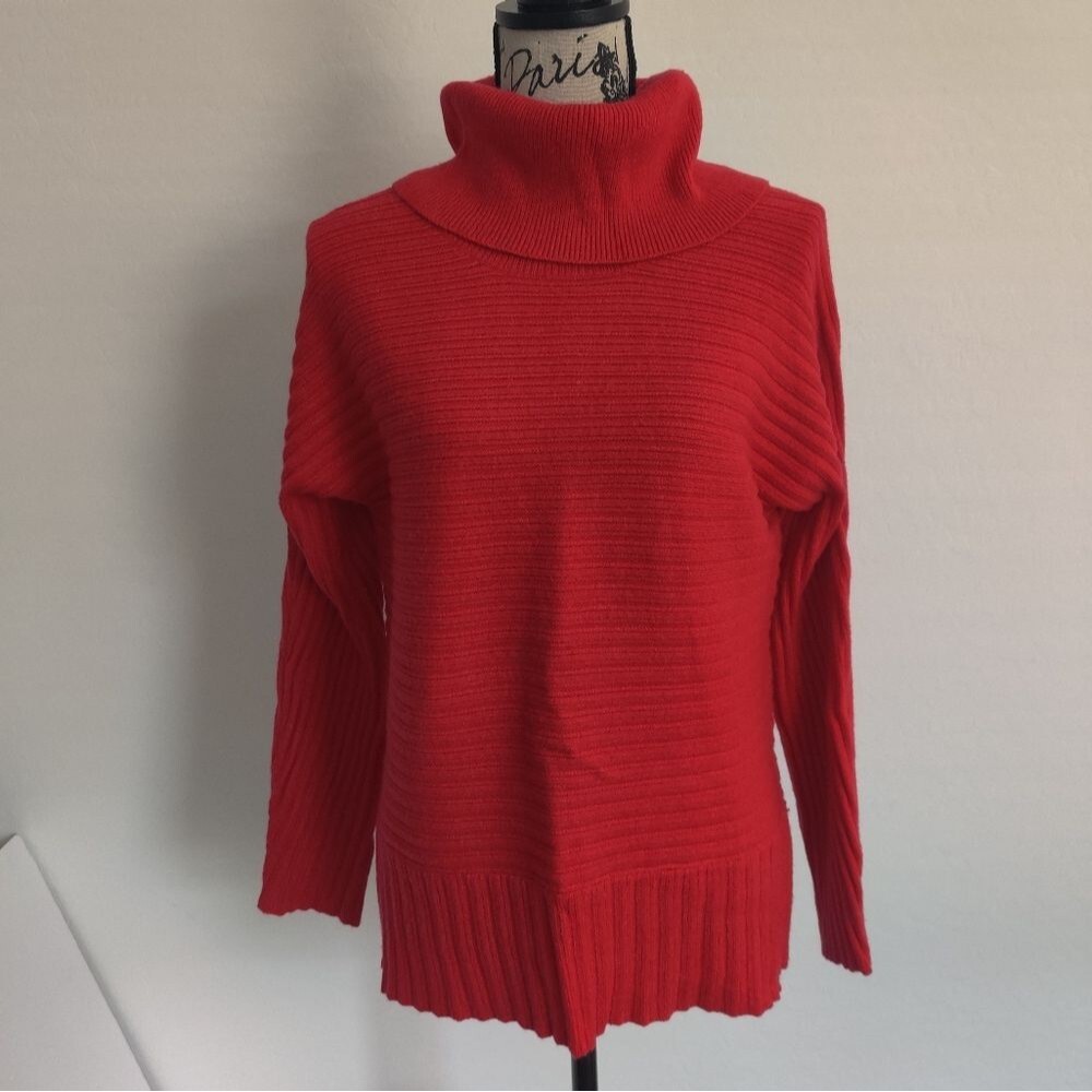 Philosophy Vibrant Red Cowl Neck Turtleneck Sweater Cozycore Fall Winter_ Medium